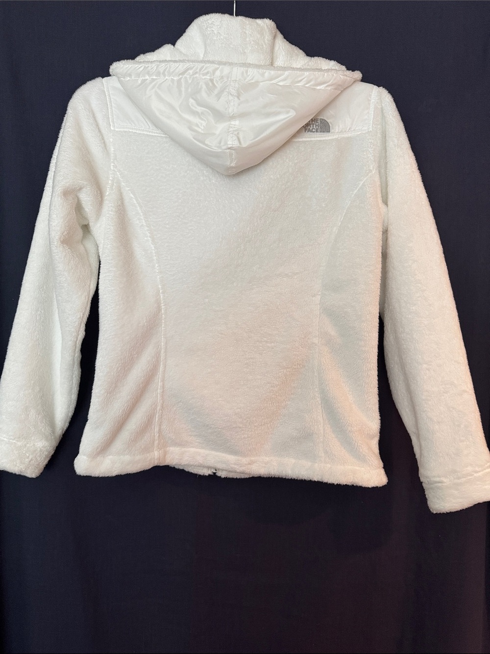 North Face White Plush Hooded Fleece Jacket with Pockets - Woman’s Size M - Picture 7 of 16
